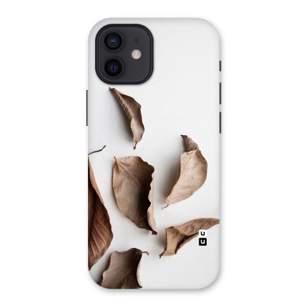 Brown Dusty Leaves Back Case for iPhone 12