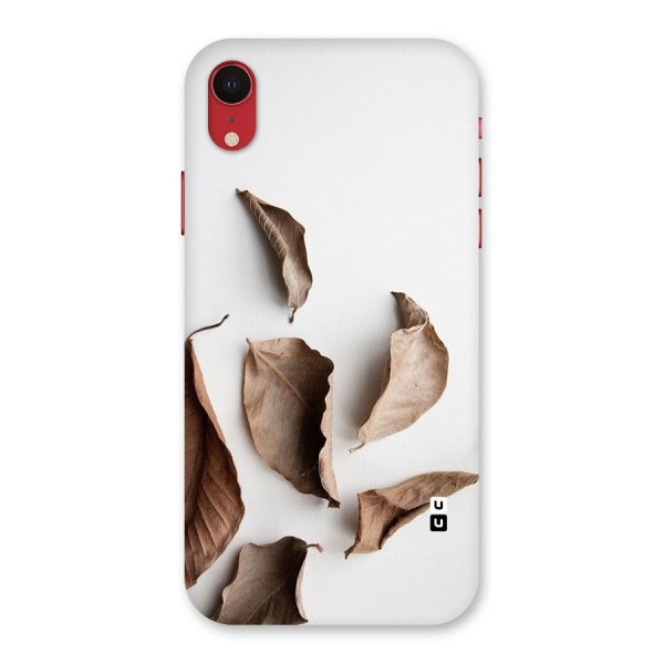 Brown Dusty Leaves Back Case for iPhone XR