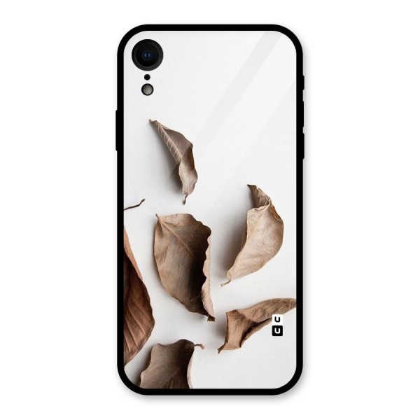 Brown Dusty Leaves Glass Back Case for XR