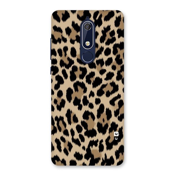 Brown Leapord Print Back Case for Nokia 5.1