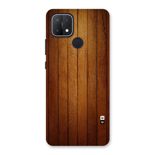 Brown Wood Design Back Case for Oppo A15s