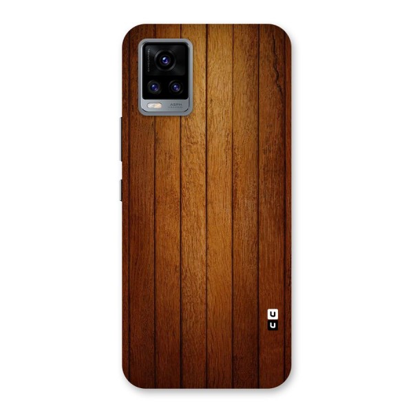 Brown Wood Design Back Case for Vivo V20