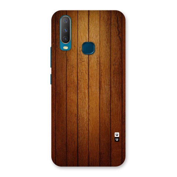 Brown Wood Design Back Case for Vivo Y12