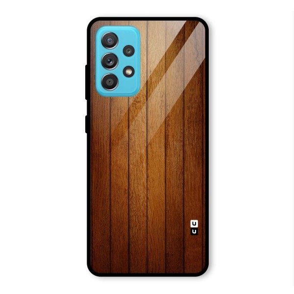 Brown Wood Design Glass Back Case for Galaxy A52