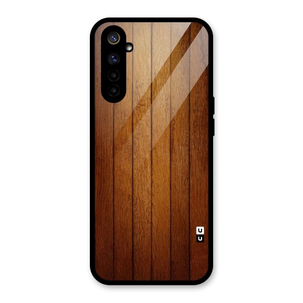 Brown Wood Design Glass Back Case for Realme 6