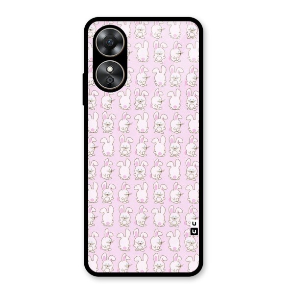 Bunny Cute Glass Back Case for Oppo A17