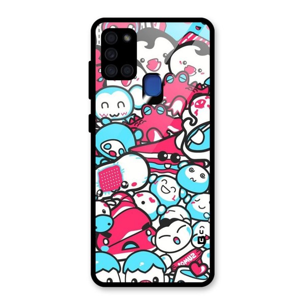 Bunny Quirk Glass Back Case for Galaxy A21s