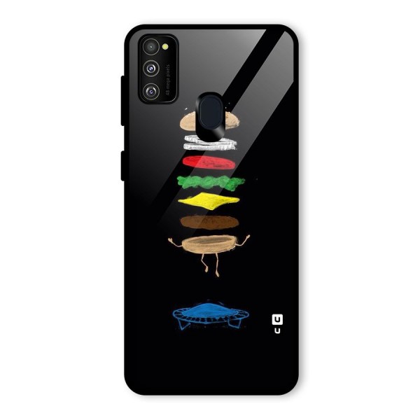 Burger Jump Glass Back Case for Galaxy M21