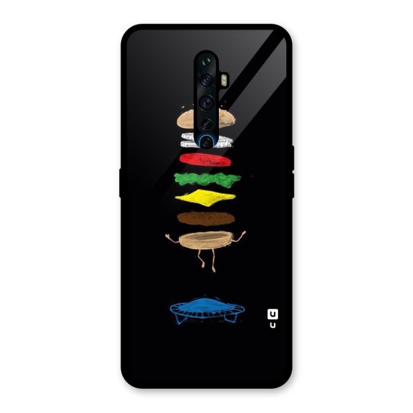 Burger Jump Glass Back Case for Oppo Reno2 F