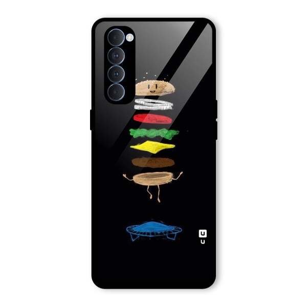 Burger Jump Glass Back Case for Oppo Reno4 Pro