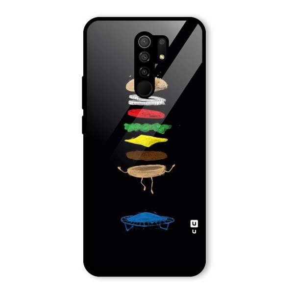 Burger Jump Glass Back Case for Redmi 9 Prime