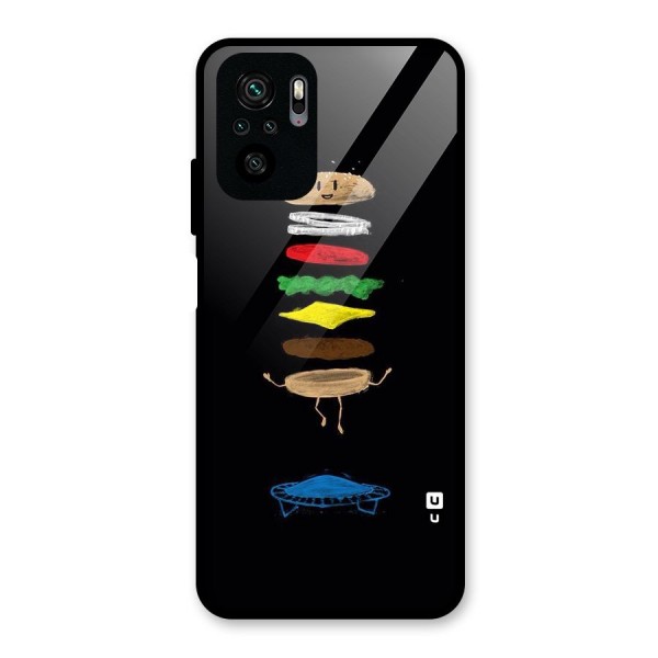 Burger Jump Glass Back Case for Redmi Note 10