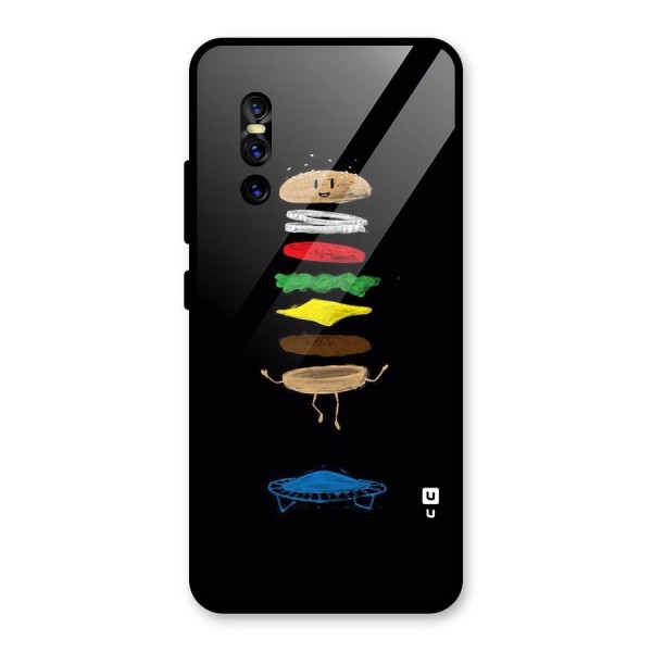 Burger Jump Glass Back Case for Vivo V15 Pro