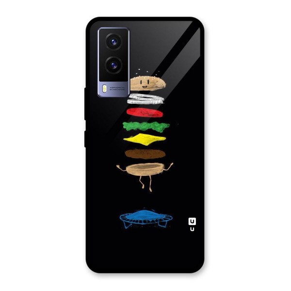 Burger Jump Glass Back Case for Vivo V21e 5G