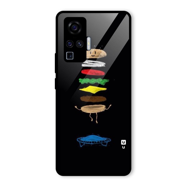 Burger Jump Glass Back Case for Vivo X50 Pro