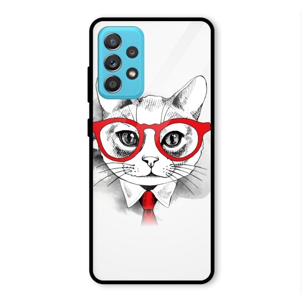 Business Cat Glass Back Case for Galaxy A52s 5G