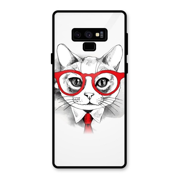 Business Cat Glass Back Case for Galaxy Note 9