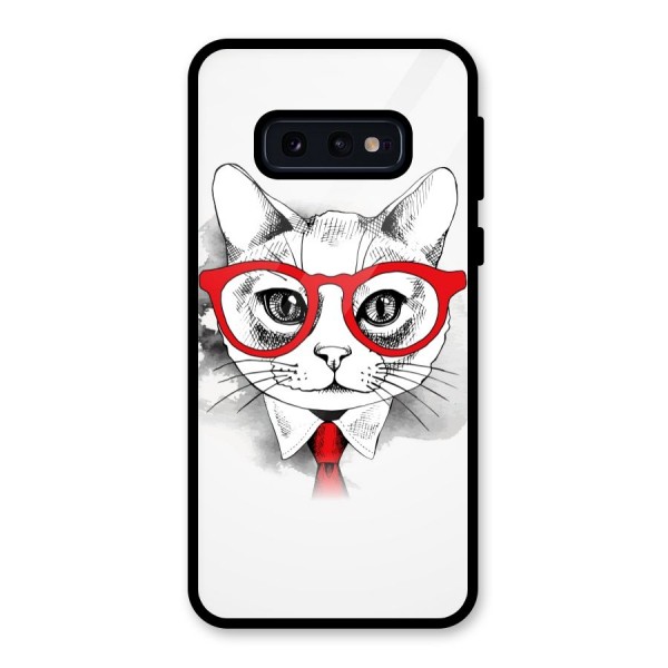 Business Cat Glass Back Case for Galaxy S10e