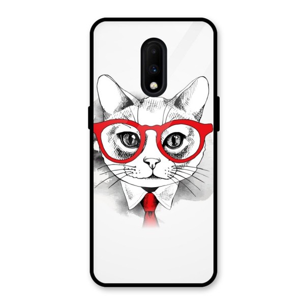 Business Cat Glass Back Case for OnePlus 7