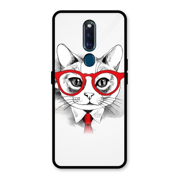 Business Cat Glass Back Case for Oppo F11 Pro