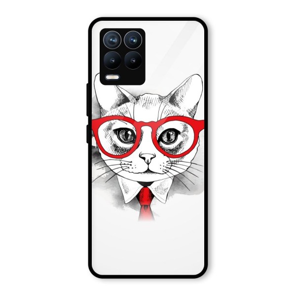 Business Cat Glass Back Case for Realme 8 Pro