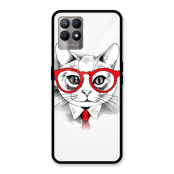 Business Cat Glass Back Case for Realme 8i