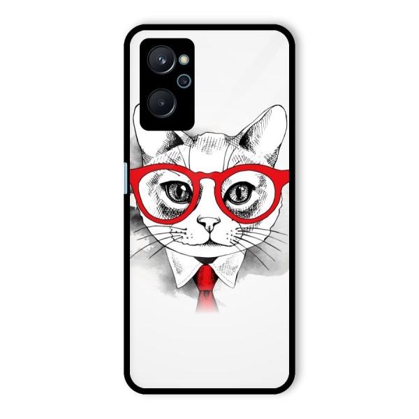 Business Cat Glass Back Case for Realme 9i