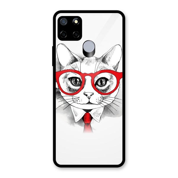 Business Cat Glass Back Case for Realme C12