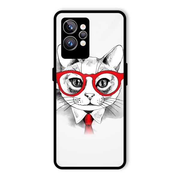 Business Cat Glass Back Case for Realme GT2 Pro