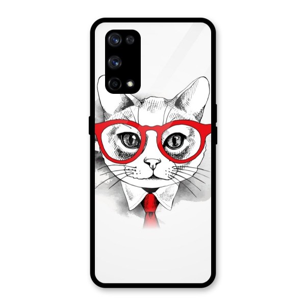 Business Cat Glass Back Case for Realme X7 Pro