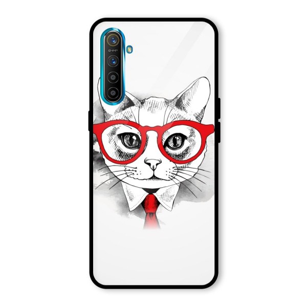 Business Cat Glass Back Case for Realme XT