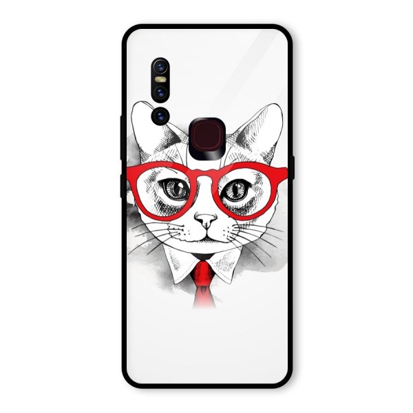 Business Cat Glass Back Case for Vivo V15