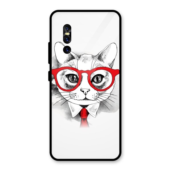 Business Cat Glass Back Case for Vivo V15 Pro