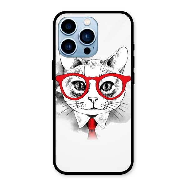 Business Cat Glass Back Case for iPhone 13 Pro