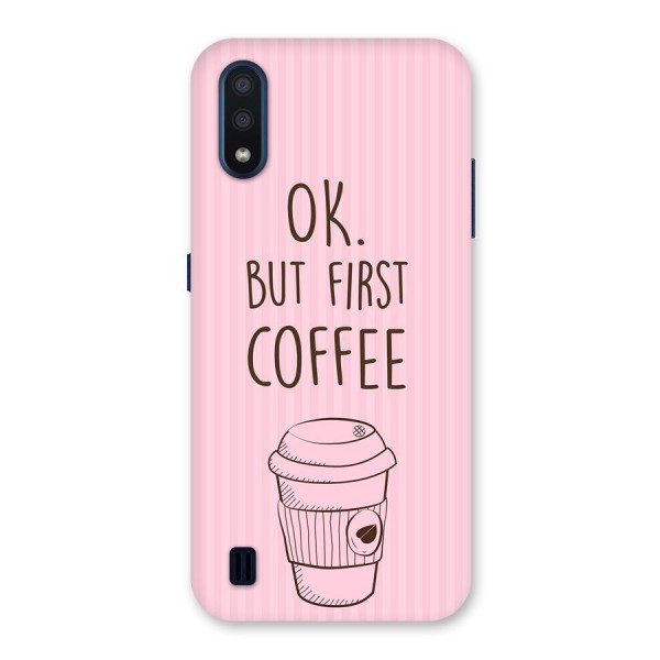 But First Coffee (Pink) Back Case for Galaxy M01