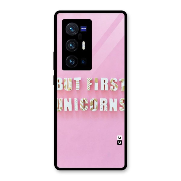 But First Unicorns Glass Back Case for Vivo X70 Pro Plus