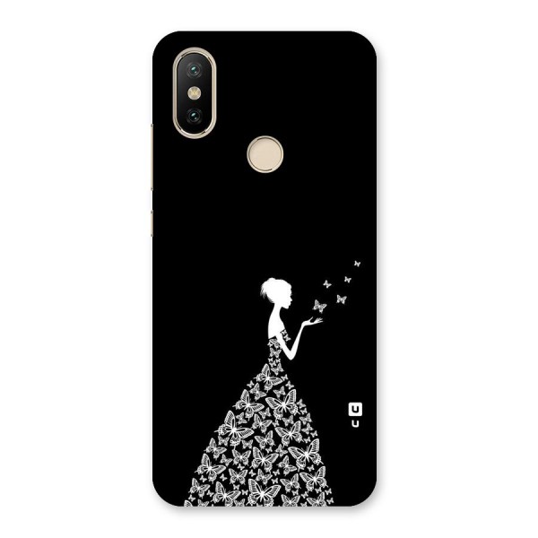 Butterfly Dress Back Case for Mi A2