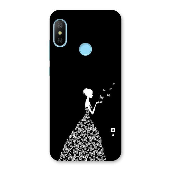 Butterfly Dress Back Case for Redmi 6 Pro