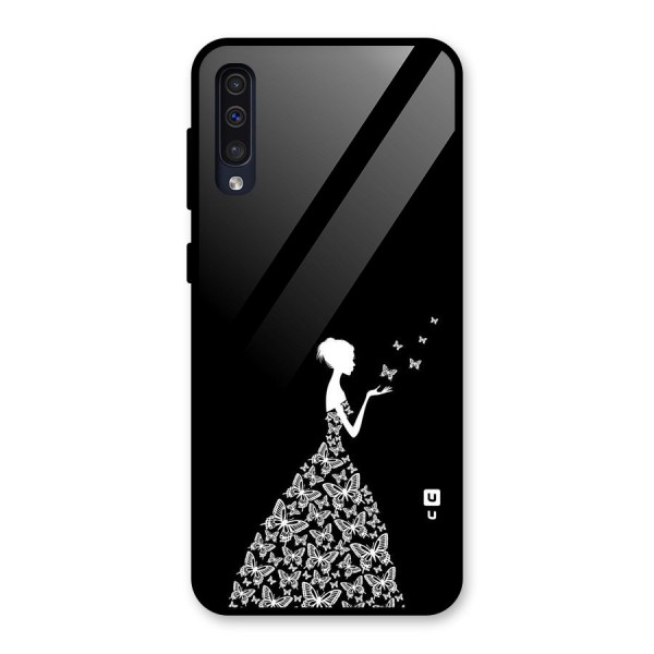 Butterfly Dress Glass Back Case for Galaxy A50