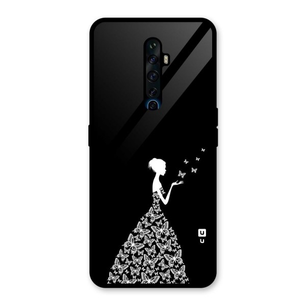 Butterfly Dress Glass Back Case for Oppo Reno2 Z