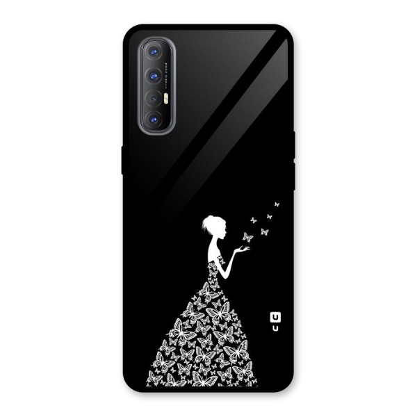 Butterfly Dress Glass Back Case for Oppo Reno3 Pro