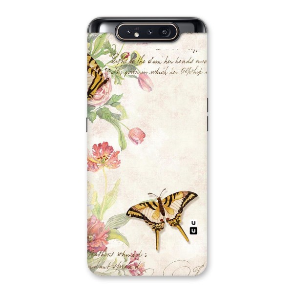 Butterfly Floral Back Case for Galaxy A80