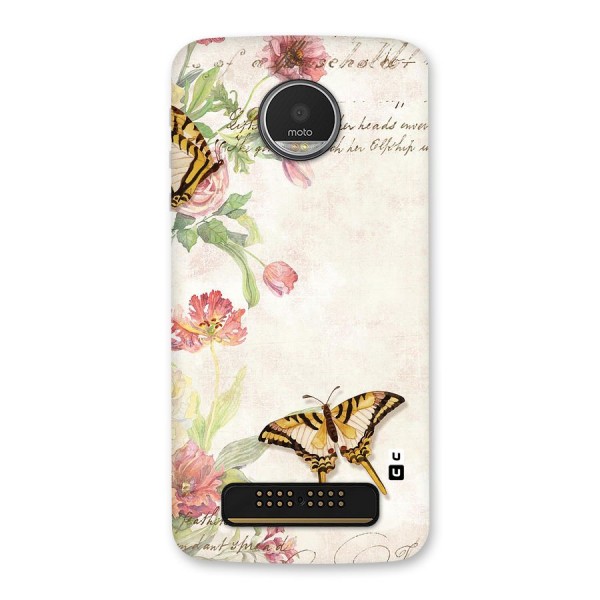 Butterfly Floral Back Case for Moto Z Play