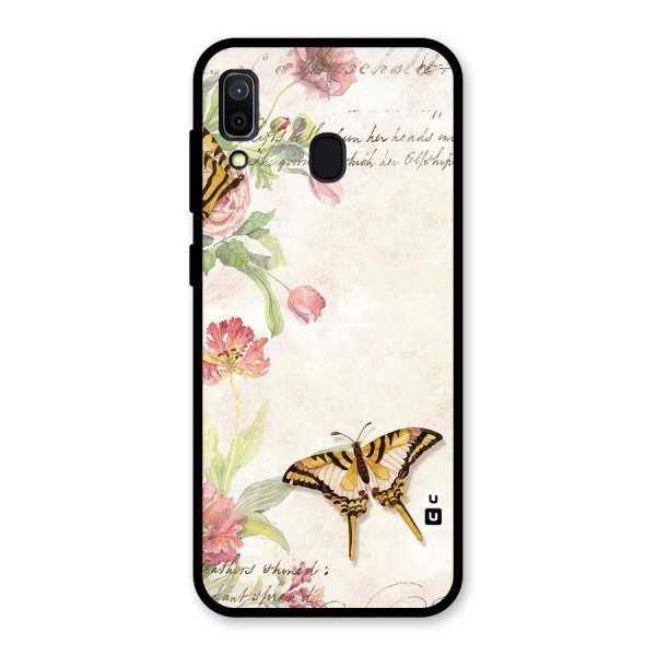 Butterfly Floral Glass Back Case for Galaxy A30