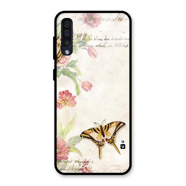 Butterfly Floral Glass Back Case for Galaxy A50s