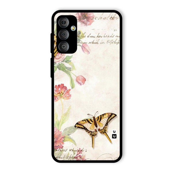 Butterfly Floral Glass Back Case for Galaxy F23