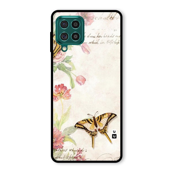 Butterfly Floral Glass Back Case for Galaxy F62