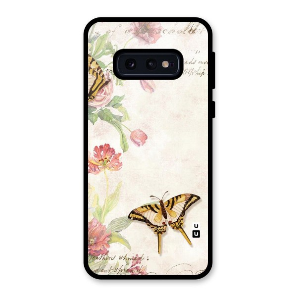 Butterfly Floral Glass Back Case for Galaxy S10e