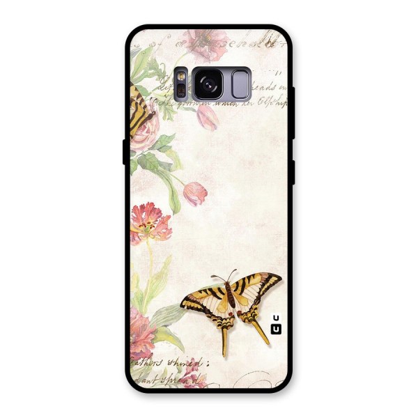 Butterfly Floral Glass Back Case for Galaxy S8