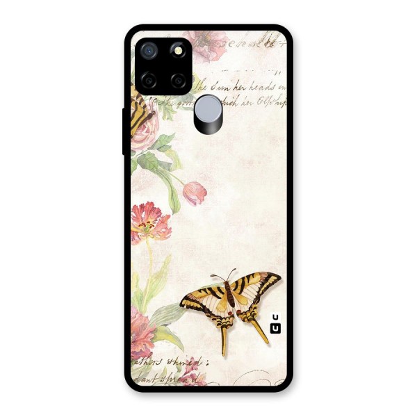 Butterfly Floral Glass Back Case for Realme C15